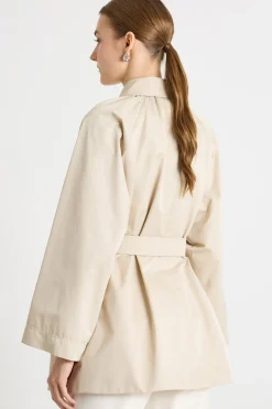 Impermeabile in gabardina antigoccia - Beige