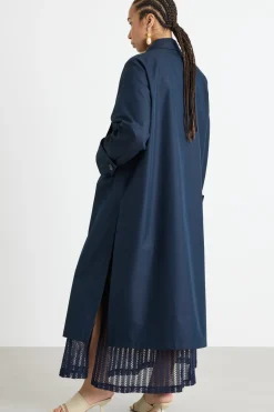 Impermeabile lungo - Blu