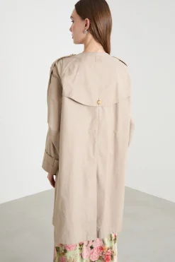 Impermeabile midi in cotone antigoccia - Cammello