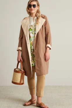 Impermeabile reversibile in tela - Beige Burro