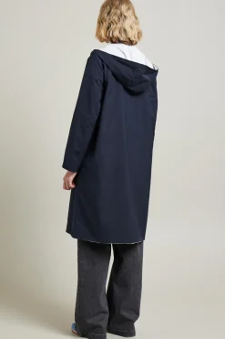 Impermeabile reversibile in tela - Blu Bianco