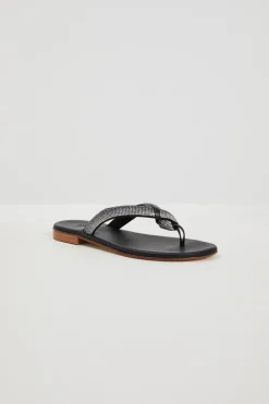 Infradito con micro strass - Nero Argento