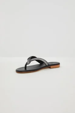 Infradito con micro strass - Nero Argento