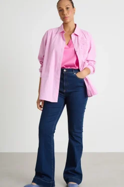 Jeans aderente con fondo svasato - Blu