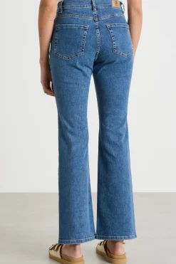 Jeans aderenti con sfondo svasato - Blu