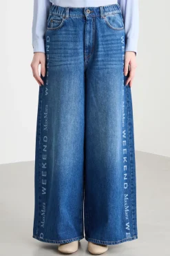 Jeans ampi con fantasia - Blu
