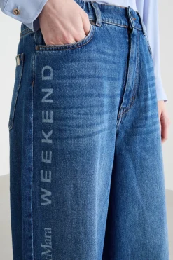 Jeans ampi con fantasia - Blu