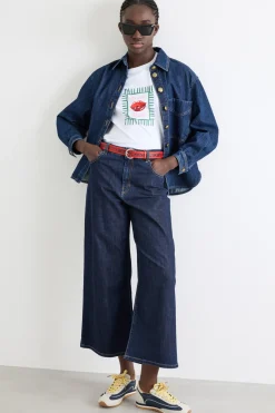 Jeans ampio svasato - Blu