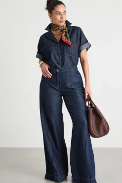 Jeans a palazzo - Blu