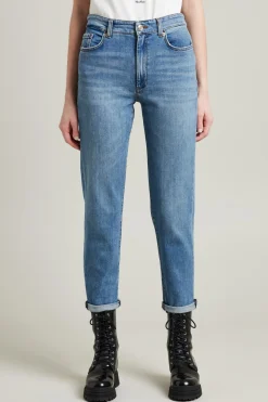 Jeans boyfriend in denim - Azzurro Denim