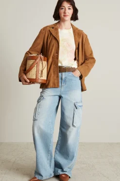 Jeans cargo in denim - Azzurro Denim