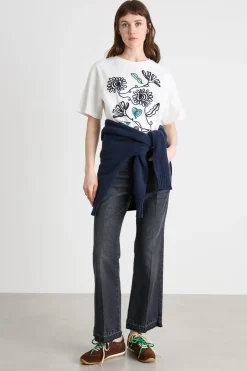 Jeans con fondo sfrangiato - Nero