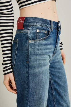 Jeans con maxi risvolto - Blu Denim