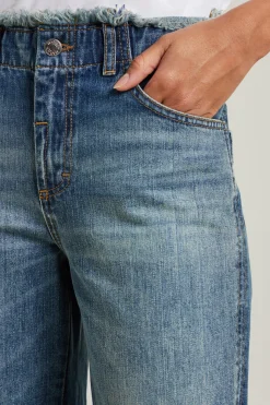 Jeans con orli sfrangiati - Azzurro Denim