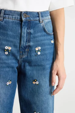 Jeans con paillettes - Blu
