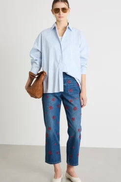 Jeans con paillettes - Blu