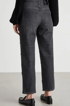 Jeans con paillettes - Nero