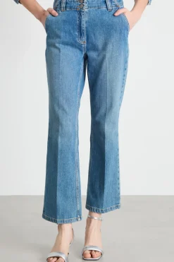 Jeans con piega stirata - Azzurro