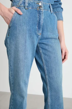 Jeans con piega stirata - Azzurro