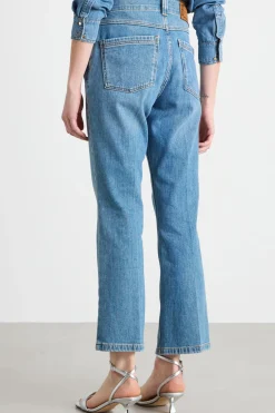 Jeans con piega stirata - Azzurro