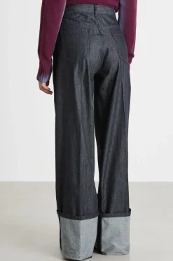 Jeans con risvolto - Blu
