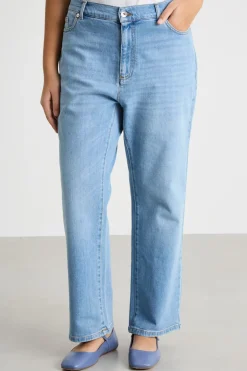 Jeans crop dritto - Azzurro