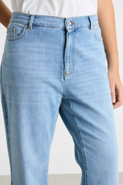 Jeans crop dritto - Azzurro
