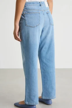 Jeans crop dritto - Azzurro