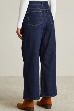 Jeans cropped svasati - Blu Scuro Denim