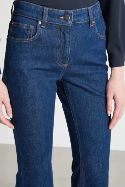 Jeans crop sfrangiati - Blu