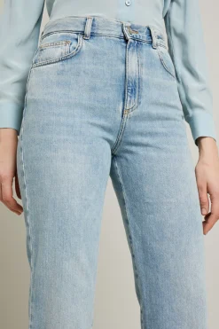 Jeans dritti in denim - Azzurro