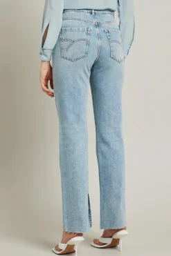 Jeans dritti in denim - Azzurro