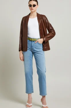 Jeans dritti in denim - Azzurro