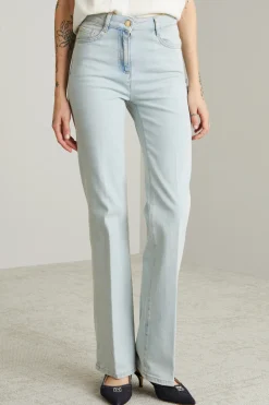 Jeans dritti in denim - Azzurro Chiaro Denim