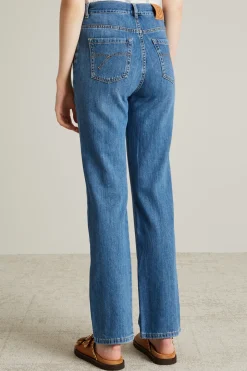 Jeans dritti in denim - Azzurro Denim
