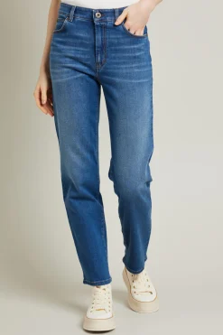 Jeans dritti in denim - Blu Denim