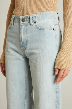 Jeans dritti tie-dye - Azzurro Chiaro Denim