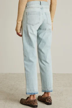 Jeans dritti tie-dye - Azzurro Chiaro Denim