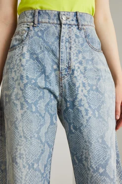 Jeans in denim animalier - Azzurro Denim