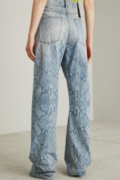 Jeans in denim animalier - Azzurro Denim