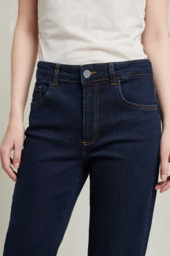 Jeans in denim con risvolto - Blu Scuro