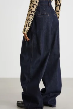 Jeans oversize a vita alta - Blu Notte