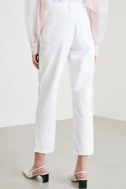 Jeans regular fit con strass - Bianco