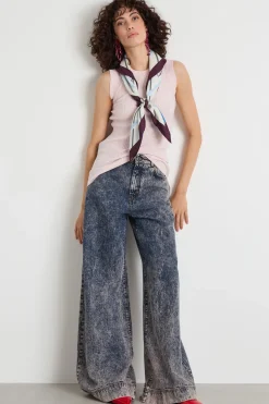 Jeans wide leg - Blu Grigio