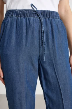 Jogger in chambray - Blu