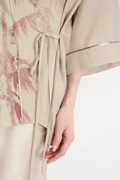 Kimono con stampa - Beige