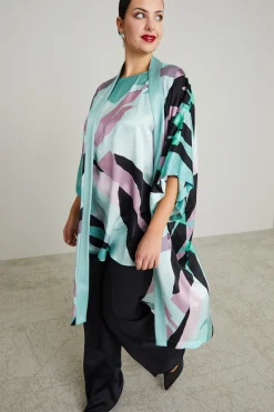 Kimono in raso - Acqua Marina