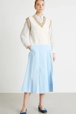 Longuette a pieghe - Azzurro