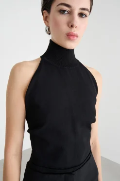 Maglia a collo alto - Nero