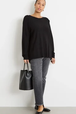 Maglia a coste - Nero
